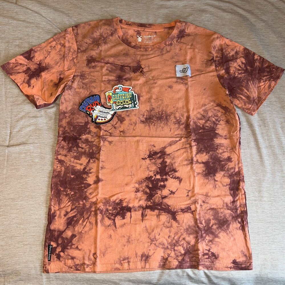 Dutch Bros Oange Tie-Dye Tee - 100% Cotton - Large